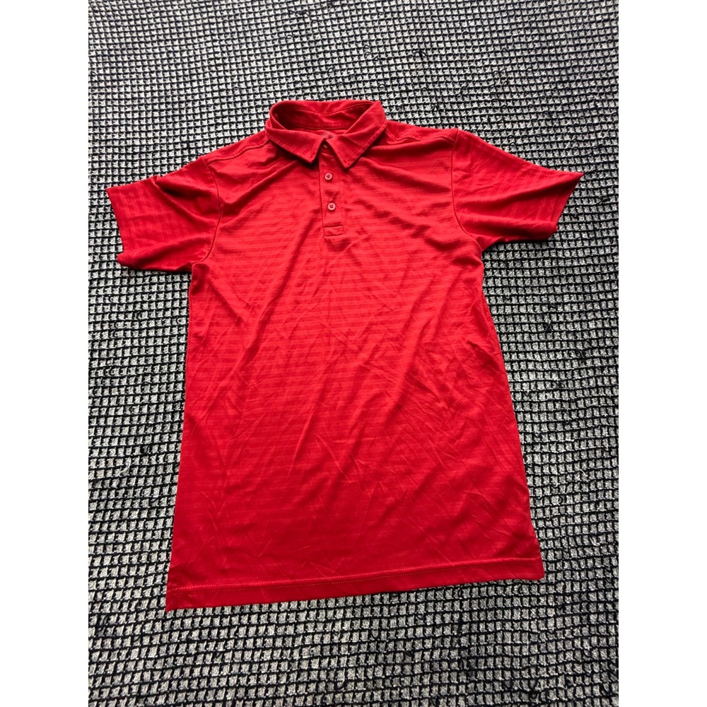 Nautica Polo Shirt Boys XL 18/20 Red Short Sleeve Tonal Stripe